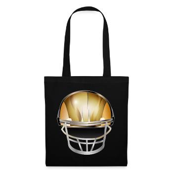 Football helmet motif in shimmering Mettalic colours - Tote Bag - black - Front