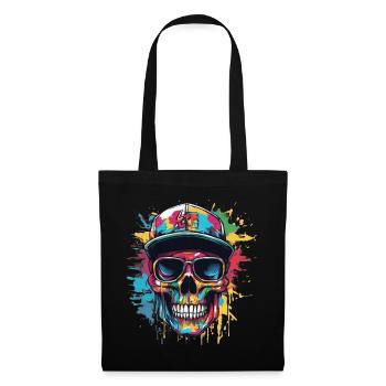 Crâne de Grafitti - Sac en tissu - noir - Devant