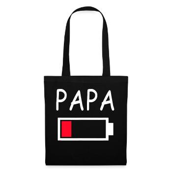 Papa Battery Empty Daddy Battery Dad Battery - Tote Bag - black - Front