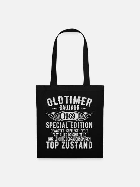 1969 Jahrgang Geburtstag Vintage Retro Geschenk - Stoffbeutel - Schwarz