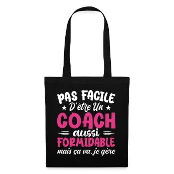 Erstaunlicher Coach Lustige Coach Geschenkidee - Stoffbeutel - Schwarz - Vorne