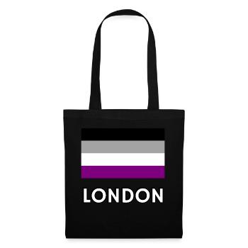 Asexualität Pride Flagge London - Stoffbeutel - Schwarz - Vorne