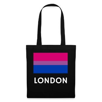 Bi Pride Flagge London - Stoffbeutel - Schwarz - Vorne
