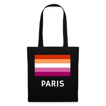 Lesbian Pride Flagge Paris - Stoffbeutel - Schwarz - Vorne