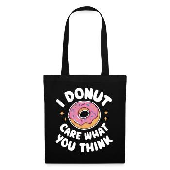 Donut Donuts Süßigkeiten Bagel - Stoffbeutel - Schwarz - Vorne