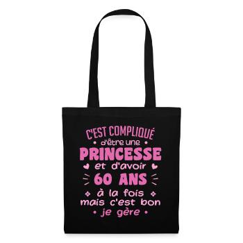 Woman Princess Birthday 60 Years - Tote Bag - black - Front