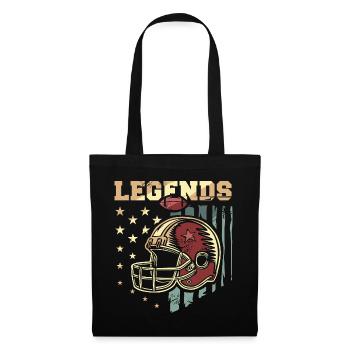 Légendes du football américain - Design doré vintage - Sac en tissu - noir - Devant