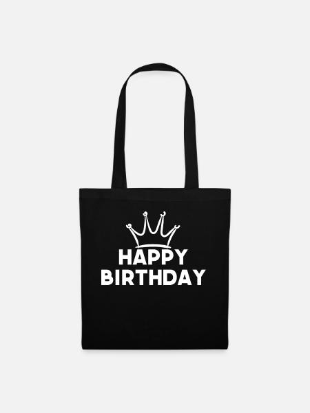 Happy Birthday - Stoffbeutel - Schwarz