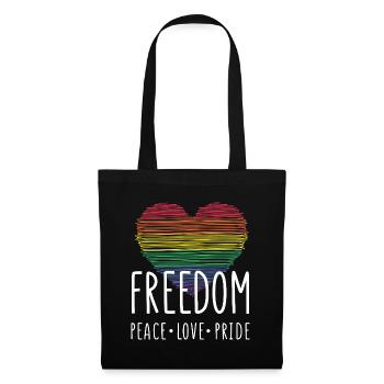 LGBT Pride Month - Freedom. Peace - Love - Pride - Tote Bag - black - Front
