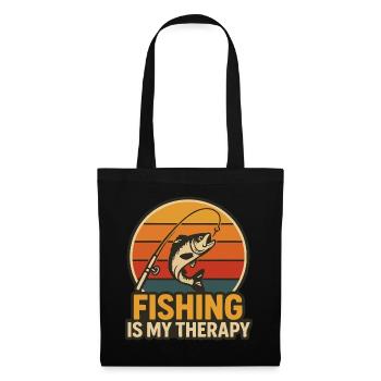 La pêche est ma thérapie - Sac en tissu - noir - Devant