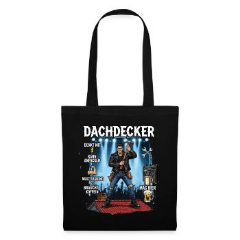 Der Dachdecker - Stoffbeutel - Schwarz - Vorne