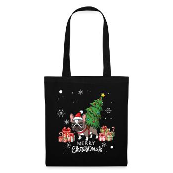 Hunde-Weihnachten - Stoffbeutel - Schwarz - Vorne