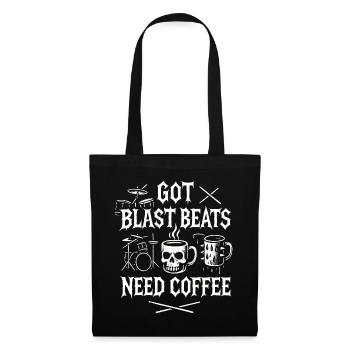 Tasse à café en métal avec tête de mort - Sac en tissu - noir - Devant
