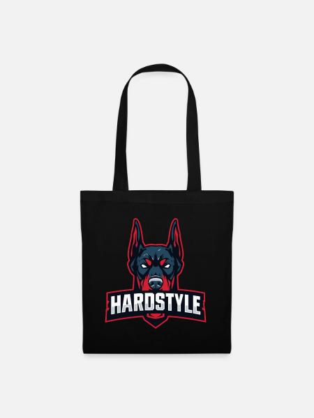 Dobermankopf – HARDSTYLE - Stoffbeutel - Schwarz