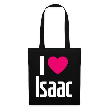 J’aime Isaac Coeur Rose J’aime Isaac - Sac en tissu - noir - Devant