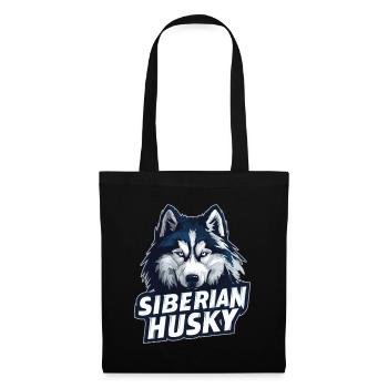 Siberian Husky Head Illustration - Tote Bag - black - Front