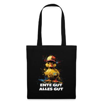 Ente gut alles gut Humor - Stoffbeutel - Schwarz - Vorne