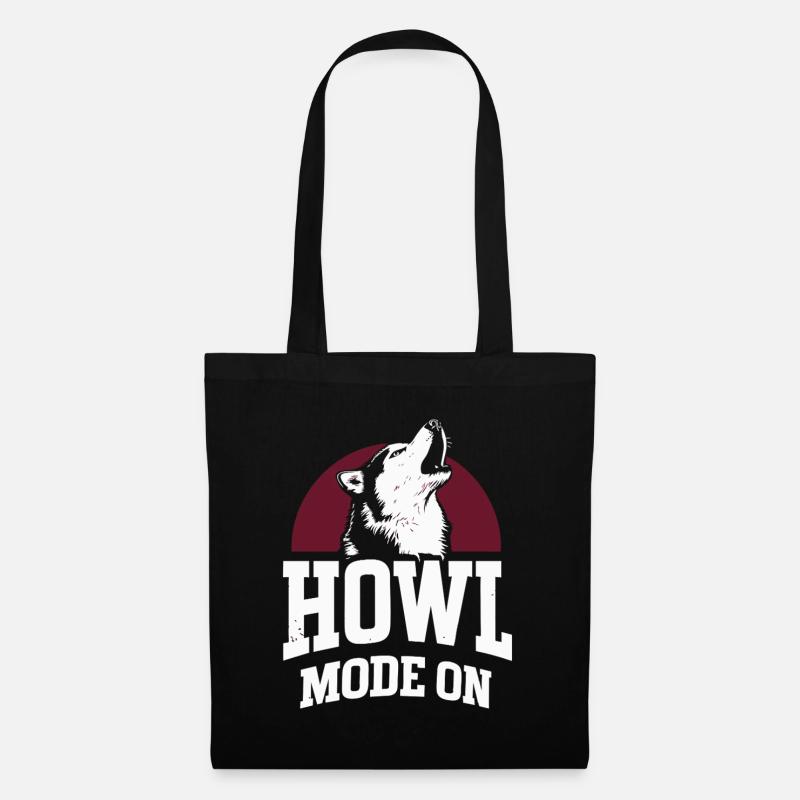 Howl Mode On Husky Design - Stoffbeutel - Schwarz