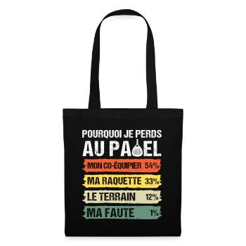 Why I Lose at Padel Humor Vintage Gift - Tote Bag - black - Front