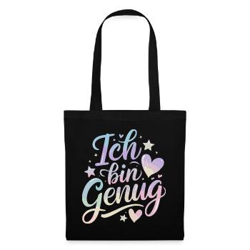  Ich Bin Genug Pastell Selflove Selbstliebe - Stoffbeutel - Schwarz - Vorne