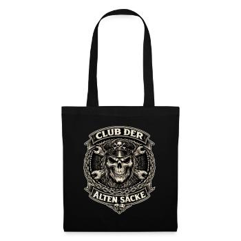 Club der alten Säcke Skull Biker Design - Stoffbeutel - Schwarz - Vorne