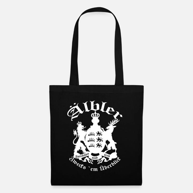 ÄLBLER ZWECKS ́EM OVERVIEW - white font - Tote Bag - black