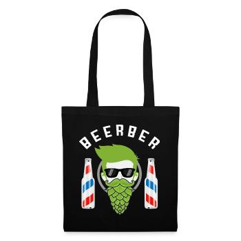 Bière – Barbier & Bière - Sac en tissu - noir - Devant