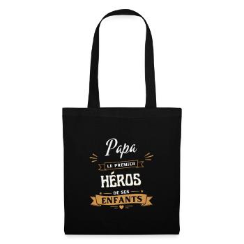 Papa Premier Héros de Ses Enfants - Sac en tissu - noir - Devant