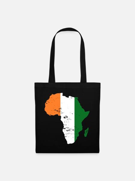 Elfenbeinküste Flagge Afrika used - Stoffbeutel - Schwarz