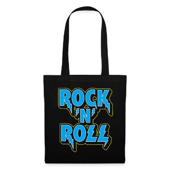 Rock 'n' Roll typografisches 3D-Logo - Stoffbeutel - Schwarz - Vorne