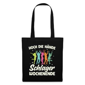 Schlager Party Schlagermusik Tanzparty Musik - Stoffbeutel - Schwarz - Vorne