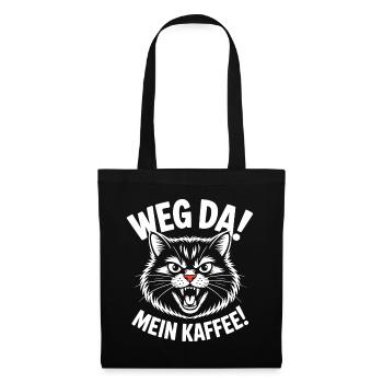 Weg da Mein Kaffee Katze - Stoffbeutel - Schwarz - Vorne