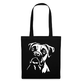 Boxer Kopf "Black Edition" - Stoffbeutel - Schwarz - Vorne