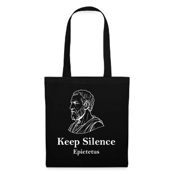 Citation du silence d’Épictète - Sac en tissu - noir - Devant