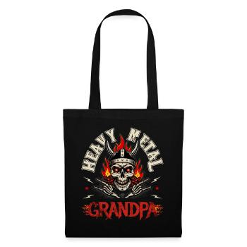 Heavy-Metal-Opa Lustiges Rock-Totenschädel-Geschenk - Stoffbeutel - Schwarz - Vorne