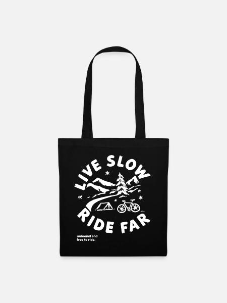 Live slow - Stoffbeutel - Schwarz