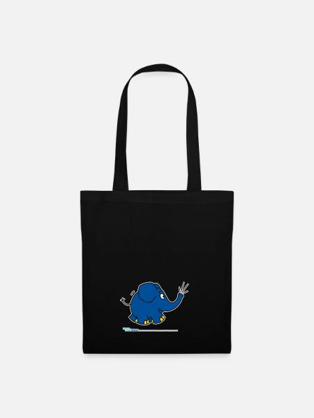 L'elefante - tromba - Borsa di stoffa - nero