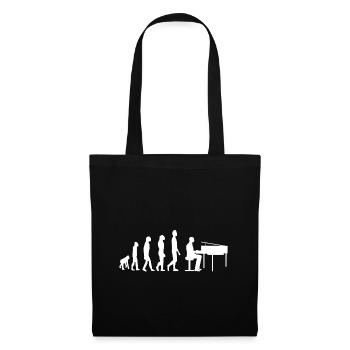 Piano Klavier Pianist Evolution - Stoffbeutel - Schwarz - Vorne
