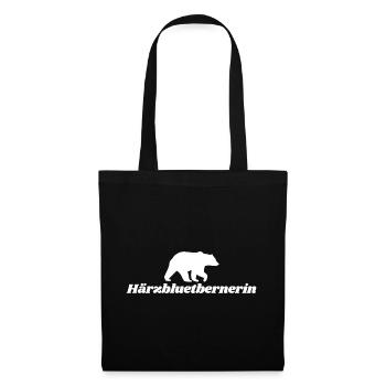 Härzbluetbernerin Bernerin mit Berner Bär - Stoffbeutel - Schwarz - Vorne