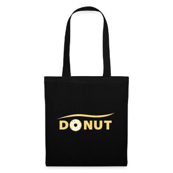 DONUT Schriftzug | donut claim - Stoffbeutel - Schwarz - Vorne