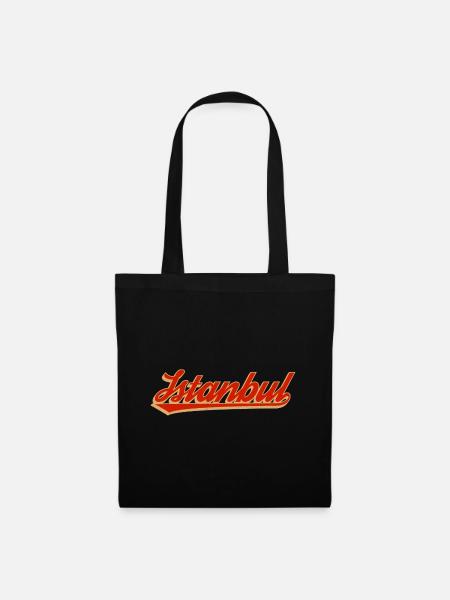 Istanbul Retro Script Logo - Stoffbeutel - Schwarz