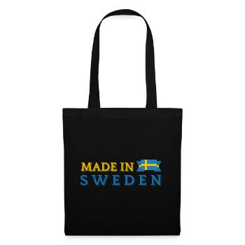 Fabriqué en Suède, fierté suédoise - Sac en tissu - noir - Devant