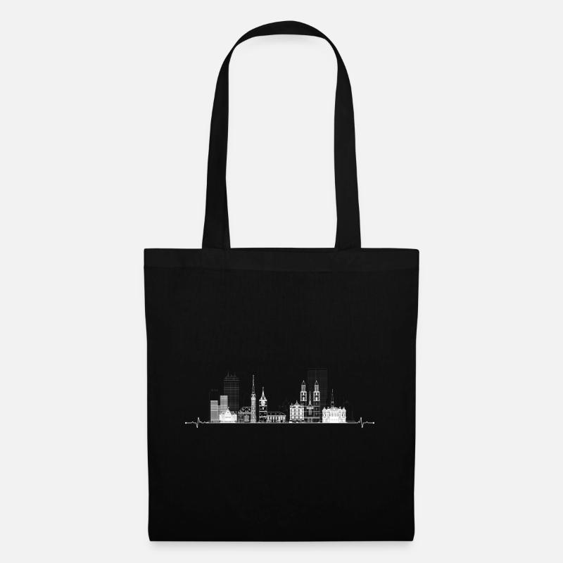 Skyline Pulse Stadtbild T-Shirt - Stoffbeutel - Schwarz