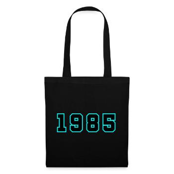 1985 Jahr Geburtstag - Stoffbeutel - Schwarz - Vorne