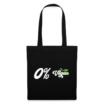 0% Vegan - Stoffbeutel - Schwarz - Vorne