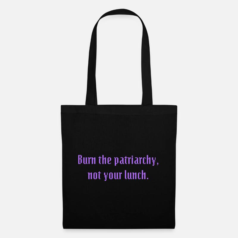 Burn the patriarchy, not your lunch - Stoffbeutel - Schwarz