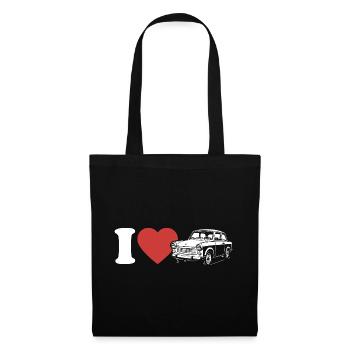 I Love Trabi - Voiture culte de Zwickau - RDA - Sac en tissu - noir - Devant