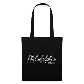 Elegante Silhouette der Skyline von Philadelphia - Stoffbeutel - Schwarz - Vorne