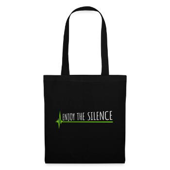 Enjoy The Silence Spruch Ruhe Stille Introvertiert - Stoffbeutel - Schwarz - Vorne