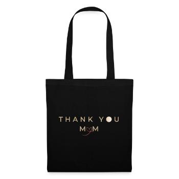 Thank you mom heart design in gold - thank you mom - Tote Bag - black - Front
